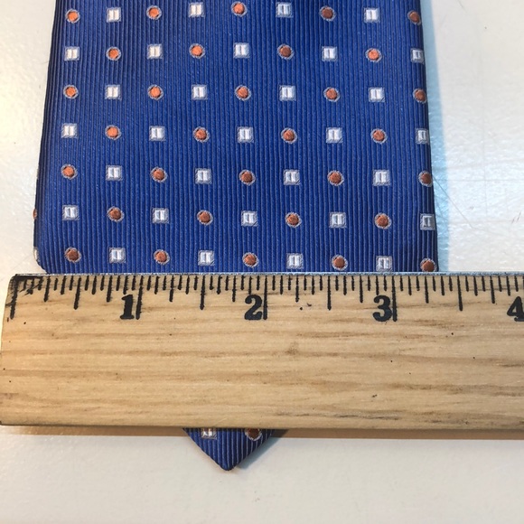 Nordstrom 100% Silk Tie Blue, Light Gray & Orange - Picture 8 of 8